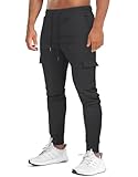 Suwangi Herren Cargo Hose Jogginghose Sporthose Trainingshose Slim Fit Baumwolle...