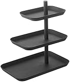 Yamazaki 4281 TOWER Etagere mit 3 Ebenen, schwarz, Stahl, Minimalistisches...