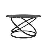 Vicco Couchtisch Calgary, Schwarz/Schwarzer Marmor, 79.5 x 62 cm mit große...