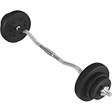 Yaheetech 20 kg SZ Curlset Langhantel-Set, SZ-Stange mit 6 Scheiben, Hantel-Set...