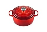 Le Creuset Signature Gusseisen-Bräter mit Deckel, Ø 24 cm, Rund, Für alle...