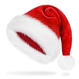 Weihnachtsmütze Erwachsene Nikolausmütze Damen Herren plüsche weihnachtsmann...