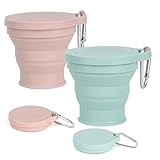 2 Stück Faltbare Silikon-Becher, 180ml BPA-frei Faltbecher Silikon mit...
