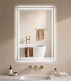 Badspiegel mit Beleuchtung 40x60cm - Badezimmer-Spiegel-LED - Badezimmerspiegel...