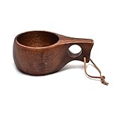 210 ml Outdoor Holzbecher Kuksa Camping Tasse Kaffee Milch Tassen Akazienholz...