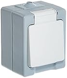 Kopp 100648007 Schutzkontakt-Steckdose 1-fach, Aufputz-Feuchtraum Standard