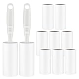 Fusselrolle 10 Rollen (je 60 Blatt) mit 2 Abroller, Fusselrolle Tierhaare Extra...