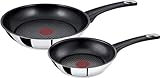 Tefal Jamie Oliver 2 Stück Edelstahl Bratpfannen 20 cm und 26 cm,...