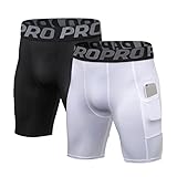LANBAOSI 2-3er Pack Herren Kompressionsshorts mit Tasche Laufen Fitnessstudio...