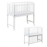 Baby Delux Beistellbett Babybett weiß 90x40 cm Stubenwagen höhenverstellbar...