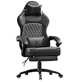 Dowinx Gaming Stuhl, Ergonomischer Gamer Sessel aus PU-Leder mit Lendenstütze,...