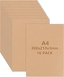 LOPYXBR 16 Stück A4 MDF Platte 30X21cm MDF Platten 3mm Holzplatten zum Basteln...