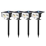 btfarm 4 Stück Solarlampen für Außen mit Bewegungsmelder, 3 Modi...
