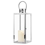 Marrakesch Skandinavische Deko Windlicht Laterne 43cm aus Edelstahl eckig |...