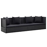 vidaXL Garten-Sofabett mit Kissen Gartensofa Gartenmöbel Gartenliege Loungebett...