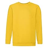 Fruit of the Loom Jungen Regular Fit Sweatshirt, Gelb (Sonnenblumengelb 34), Gr....