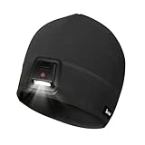 Taximi Wintermütze mit Lampe - Sport Mütze LED Beanie Herren Damen, Beleuchtet...