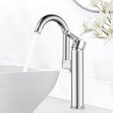 Jacurley Waschtischarmatur Hoch, Wasserhahn Bad 360° Schwenkbar Mischbatterie...