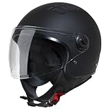 VINZ Como Jethelm mit Visier ECE 22.06 Zertifiziert | Roller Helm Mopedhelm Für...