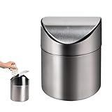 Gudalea Edelstahl Tischabfalleimer mit Deckel, Mini Mülleimer für den Tisch,...