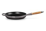 Le Creuset Signature gusseiserne Bratpfanne mit Holzgriff 28 cm Flint,...