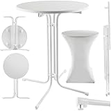 tectake® Gastro Stehtisch klappbar, Bistrotisch mit Husse, Tisch Ø80cm,...