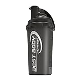 Best Body Nutrition Eiweiß Shaker schwarz – 700 ml Protein Shaker mit Sieb &...