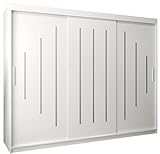 Kryspol Schwebetürenschrank York 250 cm Kleiderschrank mit Kleiderstange und...