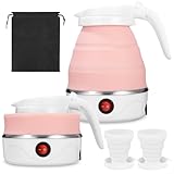 Ixydor Wasserkocher Faltbar,600ml Faltbarer Silikon-Camping-Wasserkessel Mini...