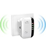 WLAN Verstärker, WLAN Repeater mit 300 Mbps, 2,4GHz WiFi Repeater mit LAN...