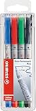 Folienstift - STABILO OHPen universal - wasserlöslich fein - 4er Pack - grün,...