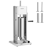 VEVOR Manueller Wurstfüller Wurstfüllmaschine 5 L, Edelstahl + Aluminium...
