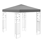 Ersatzdach Pavillon 3x3m Wasserdicht stabil Winterfest 160g/m² Grau Einzeldach...
