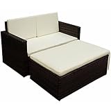 vidaXL Gartenmöbel 7-TLG. Poly Rattan Braun Lounge Gartensofa Gartengarnitur