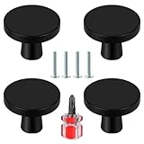 Ainiv 4 Stück Möbelknöpfe Matt-Schwarz, Schubladenknopf Möbelknöpfe,...