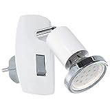 EGLO Steckdosenspot Mini, 1 flammige Steckerleuchte, Steckdosenlampe aus Stahl,...