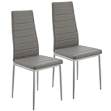Juskys Esszimmerstühle Loja 2er Set mit Kunstleder Bezug & hoher Rückenlehne -...
