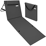 DETEX® Strandmatte mit Rückenlehne Gepolstert Anthrazit Sonnenliege klappbar...