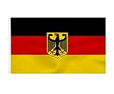 Deutschland Fahne mit adler 90 x 150 cm - Deutsche Flagge Polyester leuchtenden...