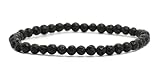 Echtes Lavastein Edelstein Armband mit runden 4mm Perlen - verschiedene Längen...