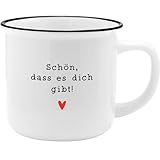 GRUSS & CO Becher mit Motiv 'Gibt' | New Bone China Porzellan, Emaille-Optik, 35...