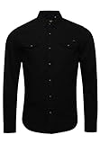 Superdry Herren Vintage Washed Western Shirt Sweatshirt, Schwarz (Raw Black),...