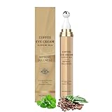 Koffein Augenserum mit 360° Massage Roll On, Augencreme Gegen Falten und...