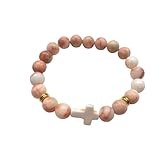LIbgiubhy Bunte Natursteinkreuz Armbänder Perlen Stretchbänder Für Frauen...