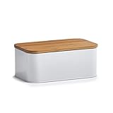 Zeller 25370 Brotkasten, Metall, weiß, 31 x 18 x 12.5 cm