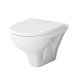Spülrandloses WC, Toilette für Gäste-WC, Hänge-WC CTA1700WH Hit FlashClean...