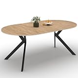 IDMarket - Esstisch ausziehbar rund Alix 4-10 Personen Fuß Spinne Holz und...