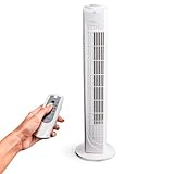 MEDION Turmventilator mit Fernbedienung (3 leise Geschwindigkeitsstufen, 45 Watt...