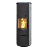 Kaminofen München XL Stahl schwarz Speckstein 7kw Speicherofen mit...