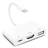 3 in1 HDMI OTG Adapter für iPhone, iPhone Digital AV 1080P HDMI Adapter, USB...